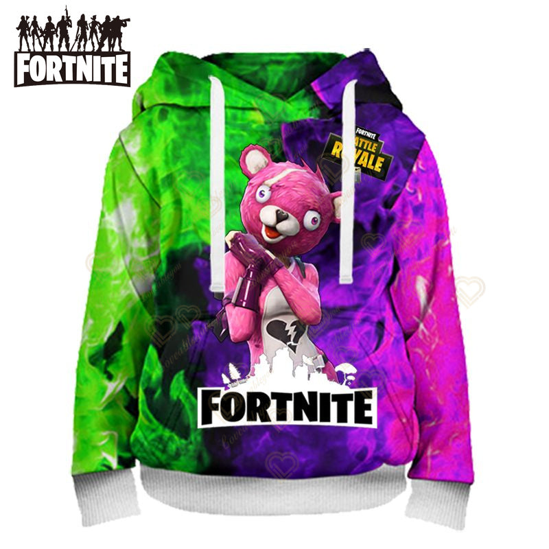 Fortnite Hoodies Pullover Sweatshirt Victory Royale 3D Hoodies Streetwear Hooded Tops for Kids Birthday Gifts