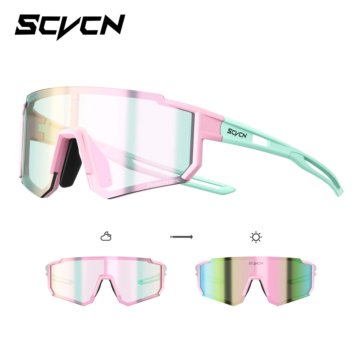 SCVCN Girls Sports Sunglasses Kids Cycling Glasses Photochromic UV400 Boys Baseball Outdoor Eyewear Running Hiking Sunglasses