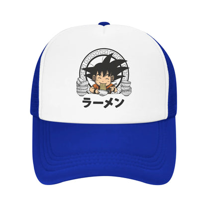 Goku Kid Ramen Dragon Ball Trucker Hat Men Women Vintage Anime Manga Hats Sports Cap Adjustable Polyester Baseball Caps Summer, Produit gaming premium Fraquane, produits de luxe