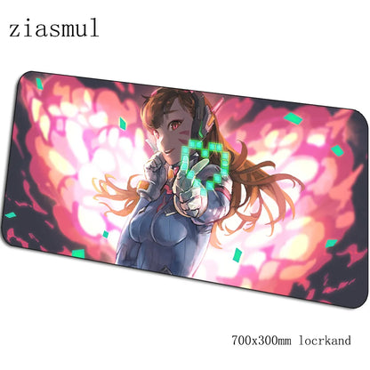 Overwatch pelės kilimėlis, animacinio stiliaus kompiuterio kilimėlis 700x300x3mm, didelis žaidimų pelės kilimėlis, Indie Pop klaviatūros kilimėlis PC žaidėjų stalui