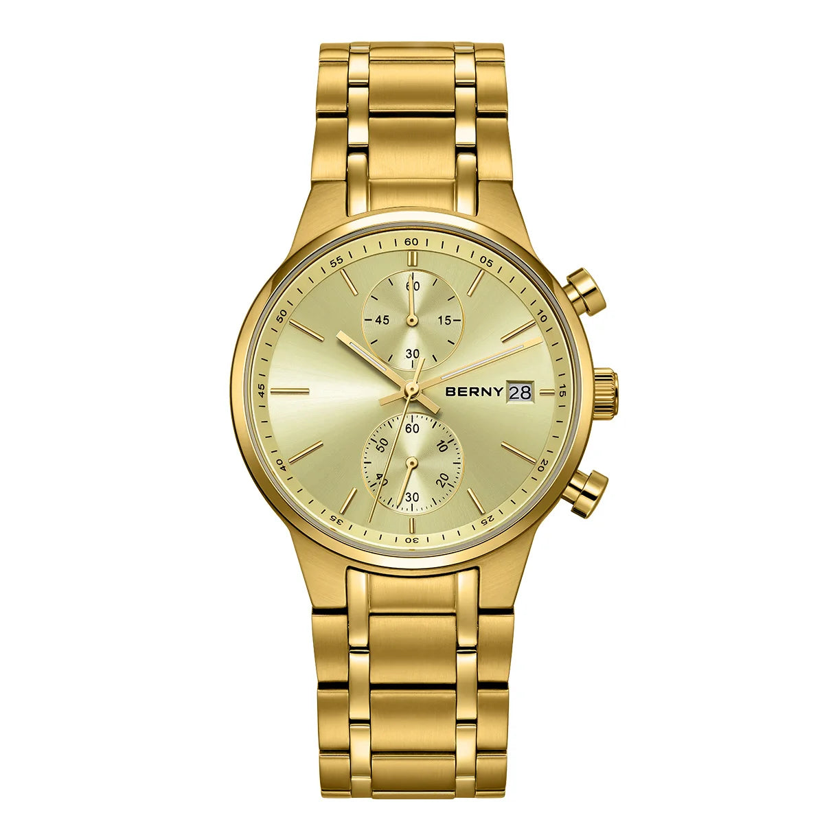 BERNY Watches for Men Fashion Casual Multi-function Chronograph Quartz Men's Watch Luminous Date Colorful Sports Wristwatch