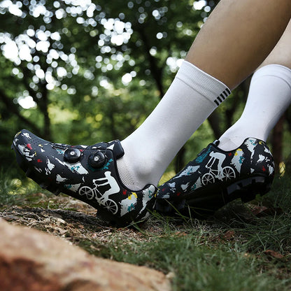Cycling Sneaker MTB Men Sports Dirt Bike Shoes SPD Pedal Mountain Bicycle Footwear Speed Racing Man Flat Off Road Cycling Shoes