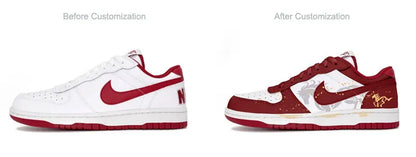 Individuell gestaltete Sneaker Nike Big Steed Crimson Chinesisches Neujahrsfest des Pferdes Herren-Skateschuhe