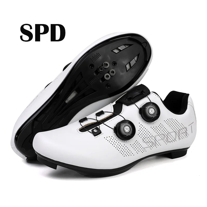 Scarpe da ciclismo ultraleggere, traspiranti e leggere, suole rigide compatibili SPD per allenamento e competizioni su bici da strada e mountain bike