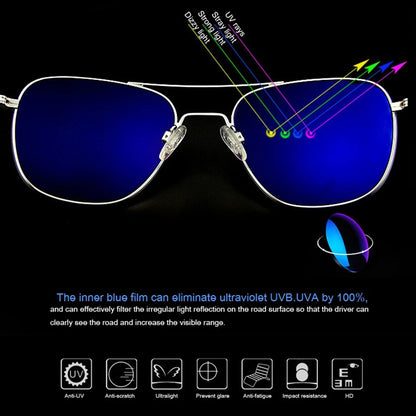 Pilot AO Sunglasses Men Top Quality American Army Military Mirror AGX Tempered Glass Lens Sun Glasses
