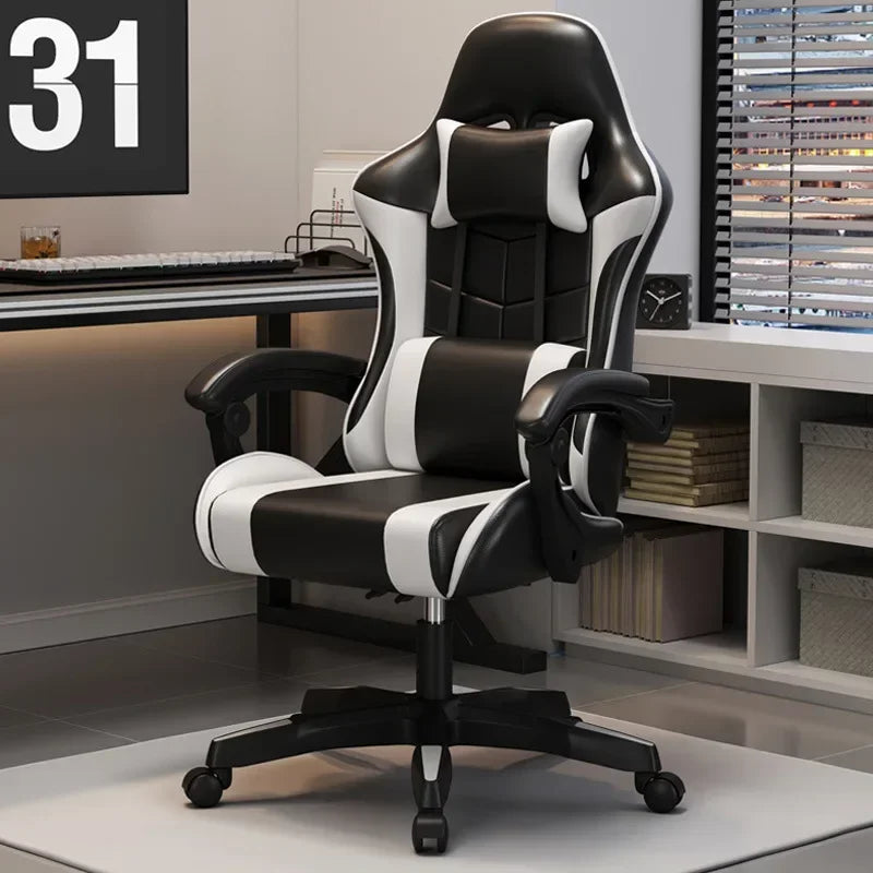 Chaise de jeu pivotante à dossier réglable, chaise de jeu confortable, chaise de jeu ergonomique pour le bureau à domicile, les longues heures de jeu et les streamers.