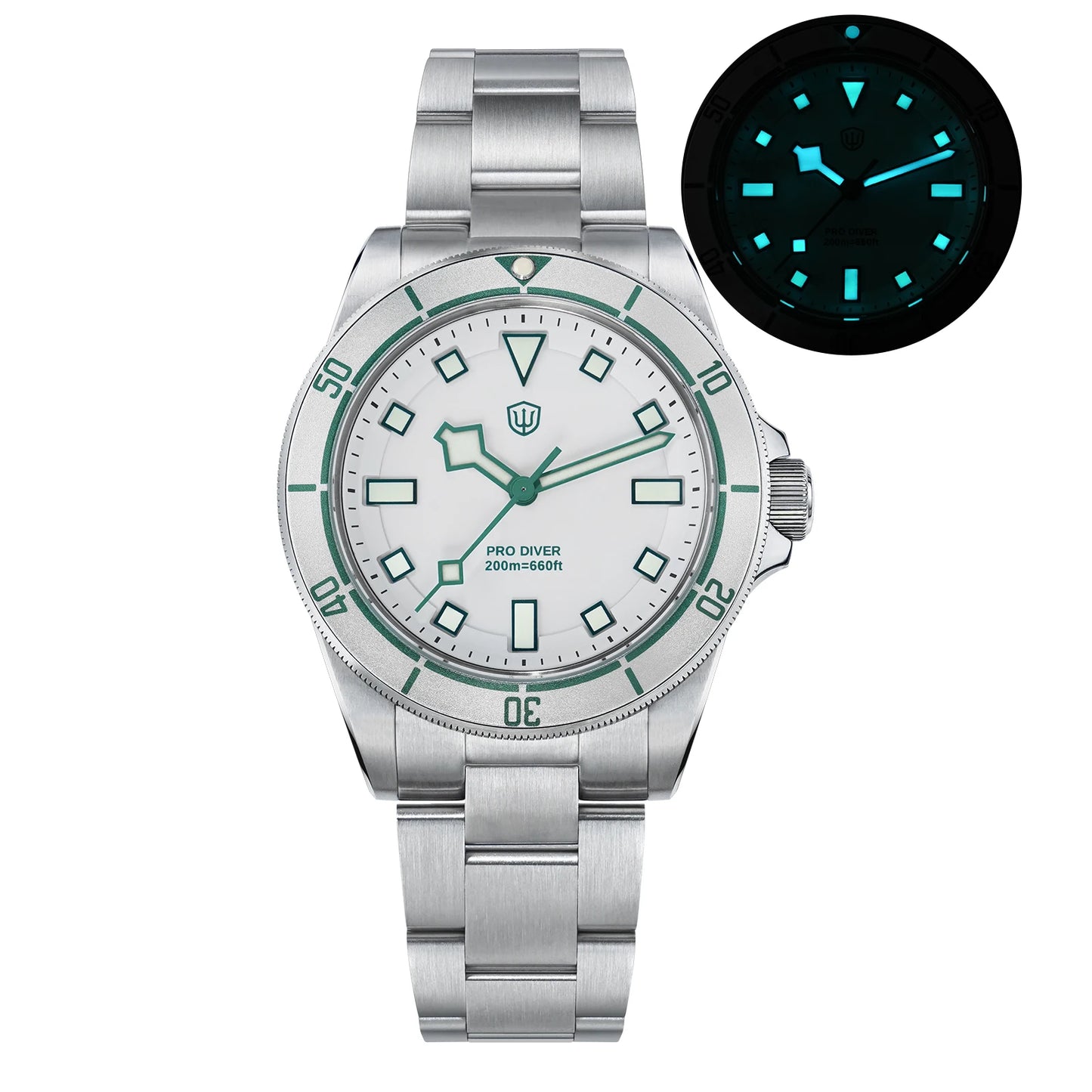 Watchdives WD1969 PRO Men Quartz Watch Sapphire Crystal Luminous Waterproof VH31Sweep Seconds Movement Stainless Steel Watches