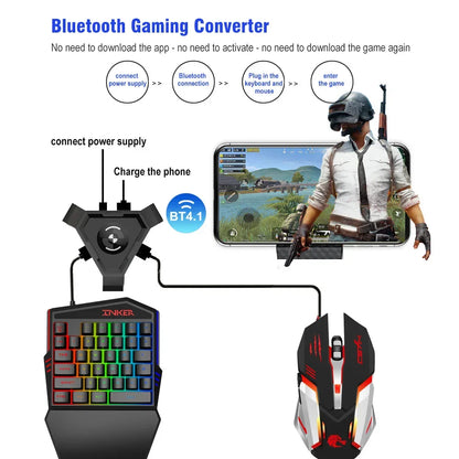 Wired Backlight Keyboard Mouse Set One-handed Professional Gaming Keyboard Mini Portable Game Mouse for Battle Royale Game