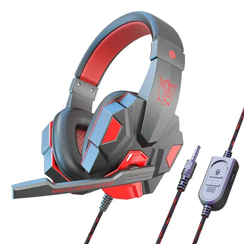 Auriculares gaming HOMEFISH SY830MV RGB con micrófono – Auriculares gaming over-ear con cable para PC, PS5, Xbox y Nintendo Switch, auriculares esports ligeros con sonido envolvente 3D