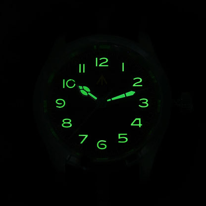 Relógio de Quartzo Vintage Militar Militado ML08 V2 com Movimento VH31, Vidro Duplo de Safira, Luminescência C3 BGW-9, Impermeável, 38mm