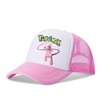 Two Sizes Kawaii Baseball Caps for Adult Cartoon Pokemons Pikachus Outdoor Breathable Mesh Hat Cute Anime Adjustable Sunbonnet