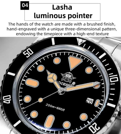 ADDIESDIVE Men’s Luxury Diver Watch Luminous Dial, Ceramic Bezel, Stainless Steel & 20 Bar Water Resistant