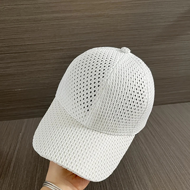 Casquette de baseball décontractée en maille pour l'extérieur – Chapeau d'été simple, fin et respirant pour femmes et hommes