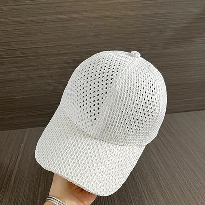 Casquette de baseball décontractée en maille pour l'extérieur – Chapeau d'été simple, fin et respirant pour femmes et hommes