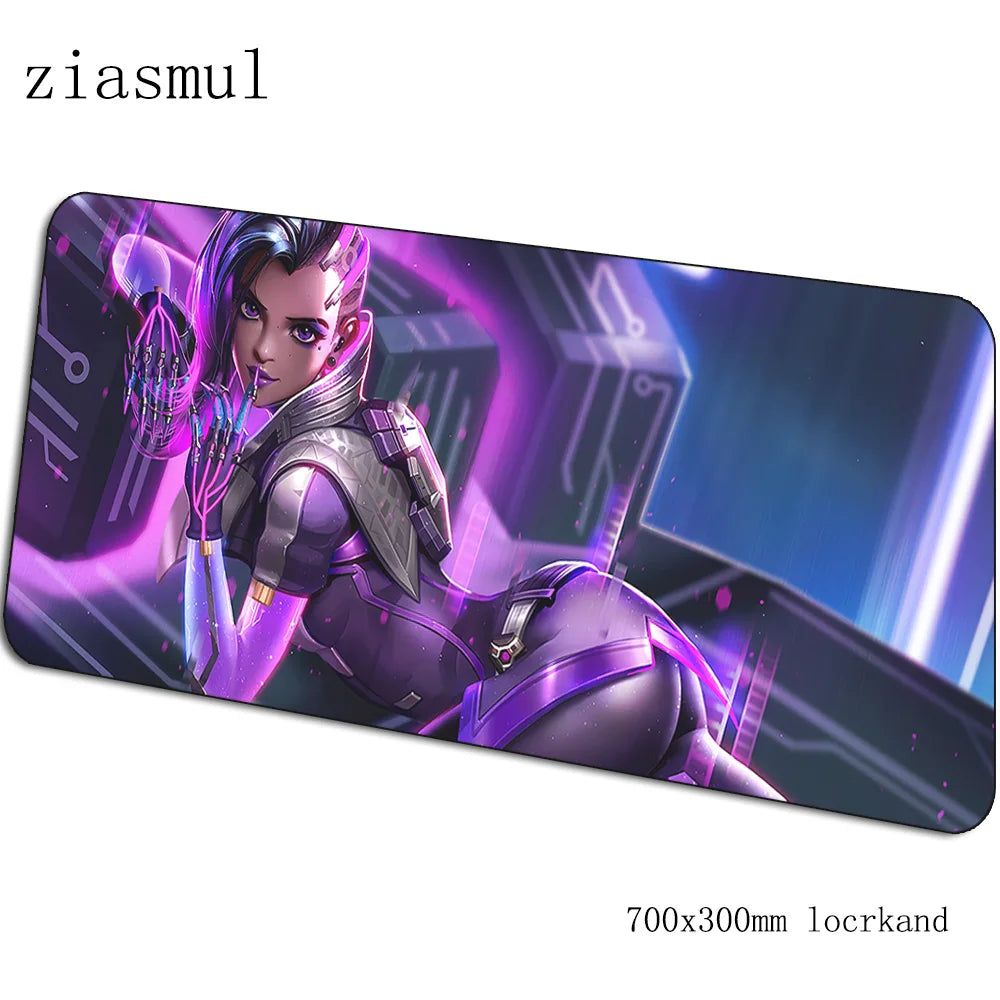 Overwatch pelės kilimėlis, animacinio stiliaus kompiuterio kilimėlis 700x300x3mm, didelis žaidimų pelės kilimėlis, Indie Pop klaviatūros kilimėlis PC žaidėjų stalui