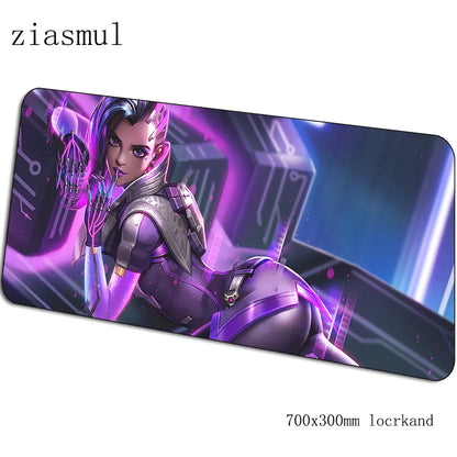 Overwatch pelės kilimėlis, animacinio stiliaus kompiuterio kilimėlis 700x300x3mm, didelis žaidimų pelės kilimėlis, Indie Pop klaviatūros kilimėlis PC žaidėjų stalui