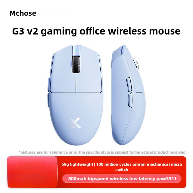 Mouse wireless MCHOSE G3 V2 PRO Bluetooth Tri Mode, ergonomic, ușor, pentru laptop, birou, gaming și accesorii pentru computer