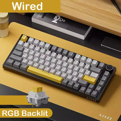 Tastiera meccanica da gaming AJAZZ AK820 Pro cablata e wireless, tri-mode, retroilluminazione RGB, switch hot-swap, layout compatto 70%, PC/Mac
