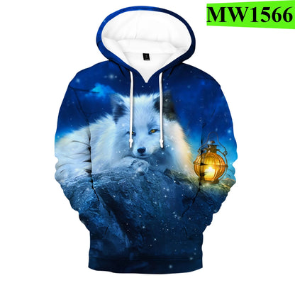 Sudaderas con capucha y sudaderas casuales con estampado 3D de zorro, cómodas y originales, estilo hip hop popular, para hombre/mujer y adulto/niño