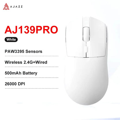 Mouse de gaming wireless AJAZZ AJ139 V2 MC/AJ139 PRO, senzor PAW3311/PAW3395, 12000DPI/26000DPI, 500mAh, mouse Bluetooth pentru PC