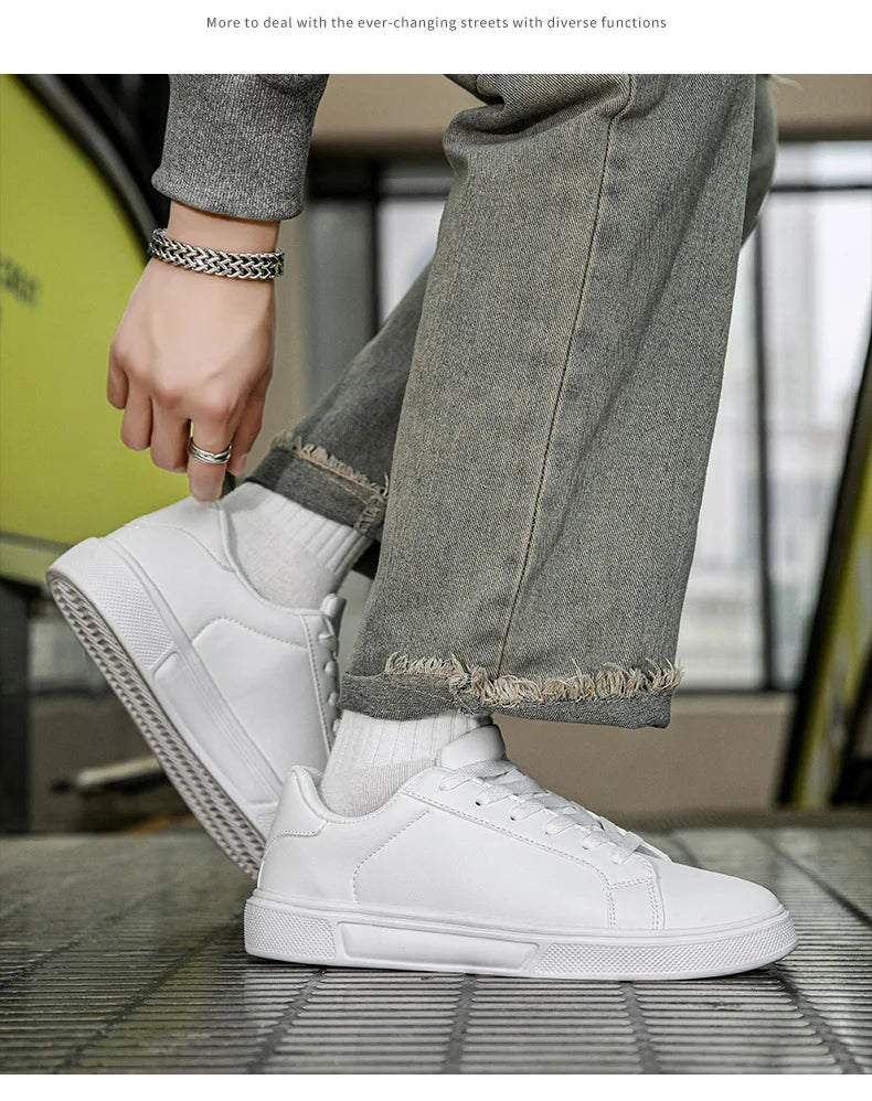 Sapatos de couro sintético para homem, ténis, sapatos casuais da moda, calçado de lazer para homem, ténis masculinos, calçado vulcanizado para homem, sapatos para casal, sapatos para mulher