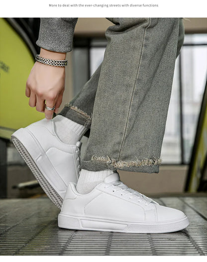 Sapatos de couro sintético para homem, ténis, sapatos casuais da moda, calçado de lazer para homem, ténis masculinos, calçado vulcanizado para homem, sapatos para casal, sapatos para mulher