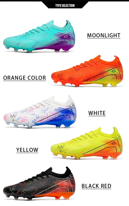 New Men's Football Boots, Non-Slip Soccer Shoes, Training Sneakers, FG Top Quality Cleats, Wholesale Drop Shipping, Unisex Adult