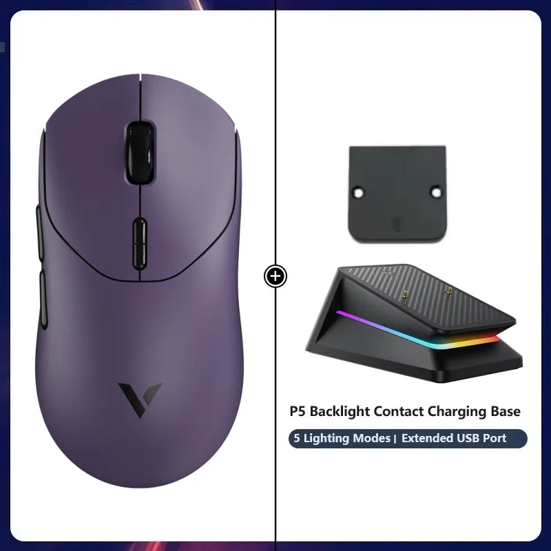 Rapoo VT2 MAX Wireless E-sports Gaming Mouse with 8K Polling Rate Optical Sensor Ergonomic Design 53g Lightweight for PC Latop