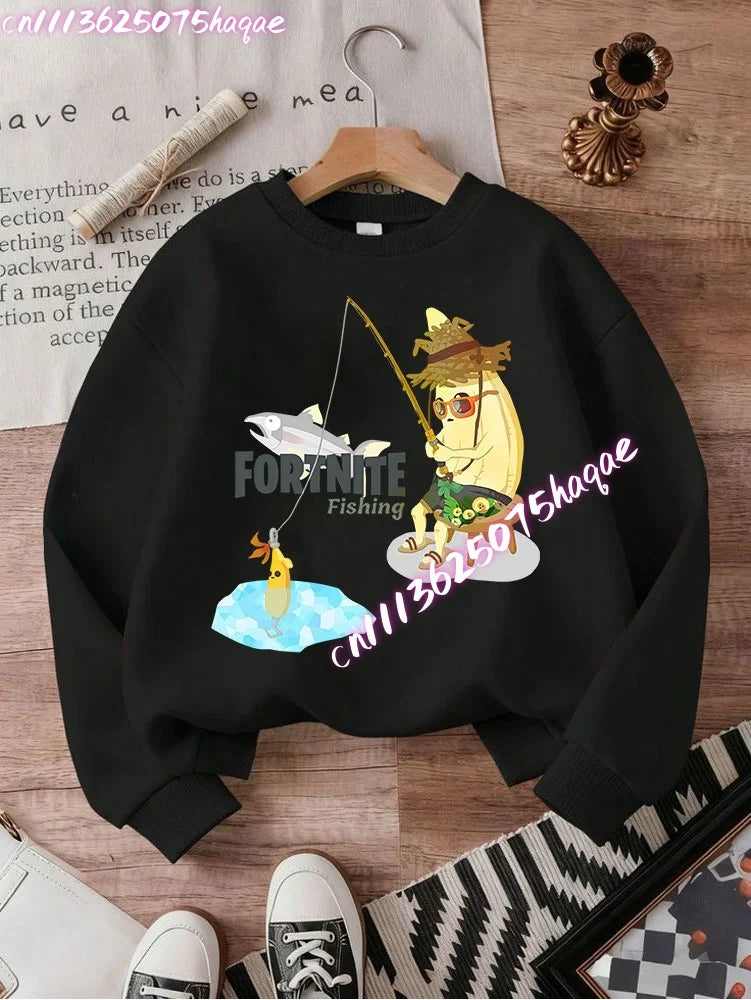 New Fortnites Kids Sweatshirts Cartoon Game Character Printed Hoodie Autumn Casuals Children Tops Winter Baby Boys Clothing