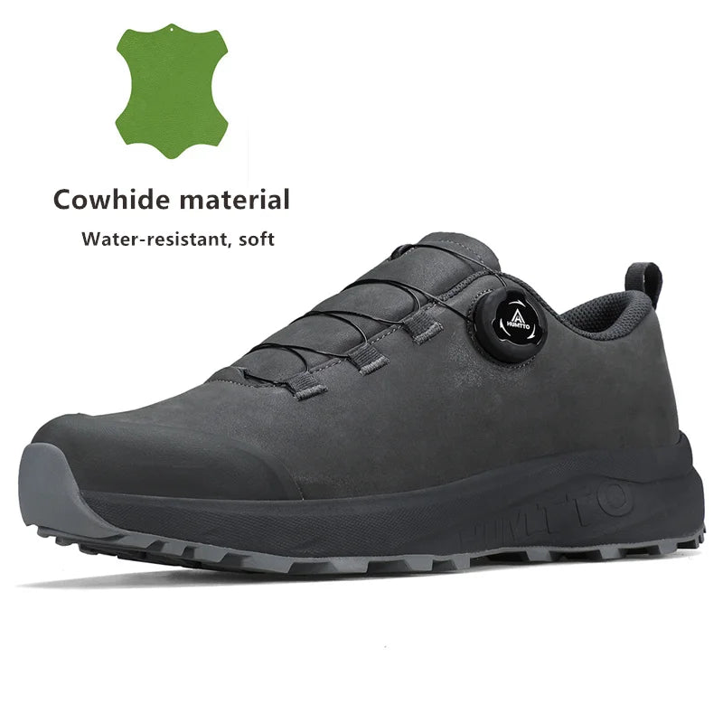 HUMTTO Leather Shoes for Men Winter Camping Outdoor Men's Sports Shoes Breathable Trekking Boots Man Non-slip Hiking Sneakers