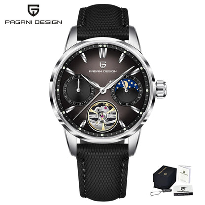 PAGANI DESIGN 41mm Men’s Luxury Mechanical Watch  Sapphire Crystal, Leather Strap & Waterproof