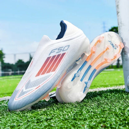 Nouvelles chaussures de football pour hommes, bottes de football confortables pour l'entraînement et les matchs en extérieur, crampons antidérapants et respirants, pour garçons et adultes, à longues pointes.