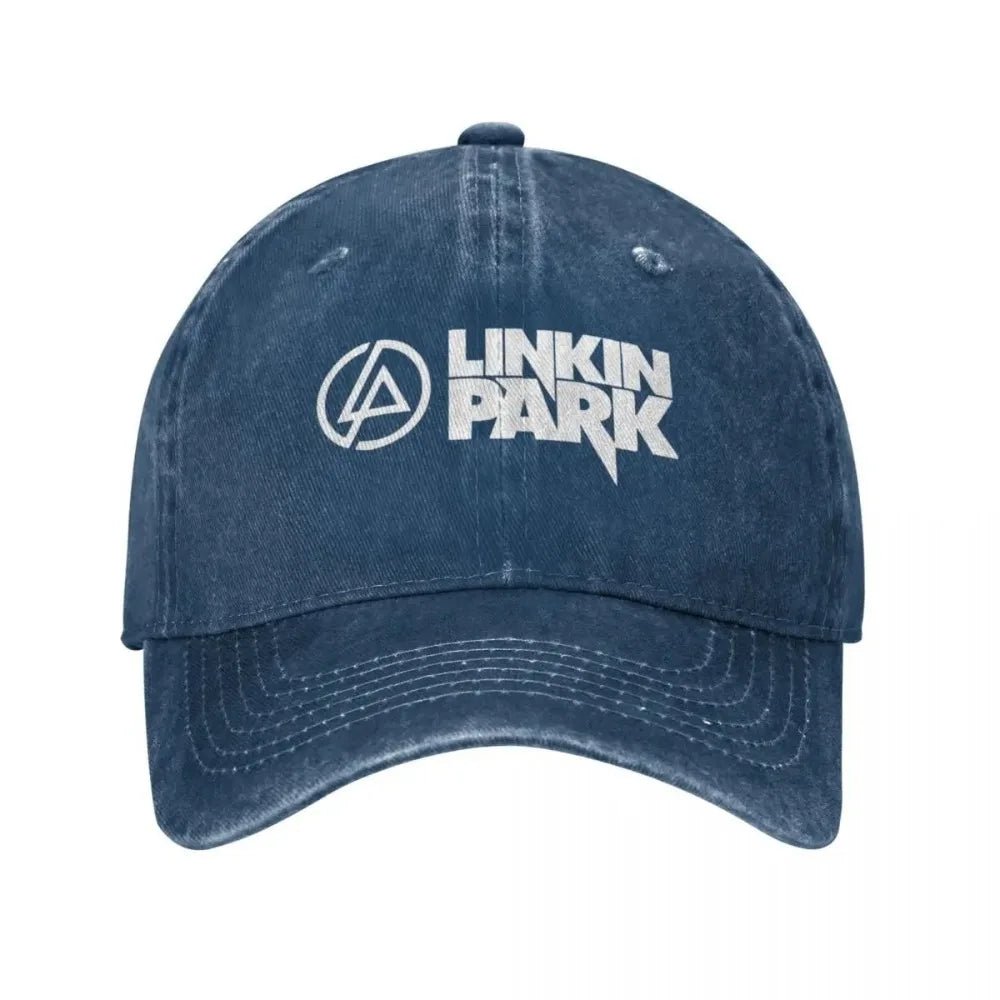 Linkins Meteora Minutes To Midnight Casquettes de baseball pour hommes et femmes, pour le parc et la chasse, effet vieilli et délavé, style vintage, pour le golf et les activités de plein air, à fermeture à pression