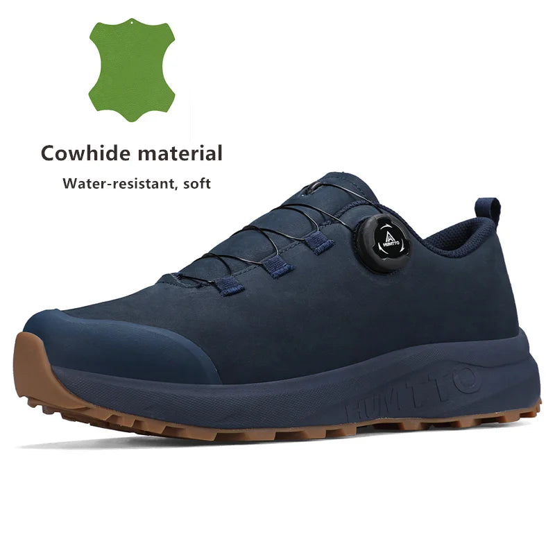 HUMTTO Leather Shoes for Men Winter Camping Outdoor Men's Sports Shoes Breathable Trekking Boots Man Non-slip Hiking Sneakers