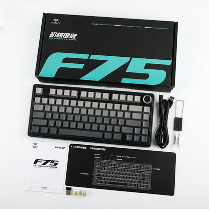 EPOMAKER x AULA F75 75% ANSI Gasket Hot-Swap Bluetooth 5.0/2.4G Wireless/Wired Mechanical Keyboard PBT Keycaps for Win/Mac