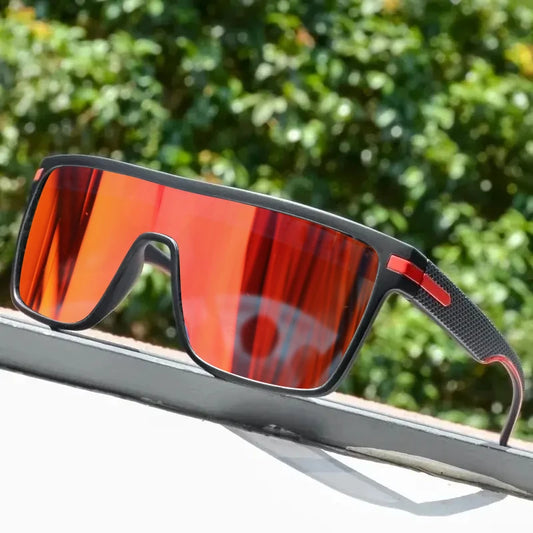 Men's Oversized Sunglasses Square Frame Anti Glare Driving Sun Glasses for Women UV400 Mirror Lens Goggles Vintage Unisex