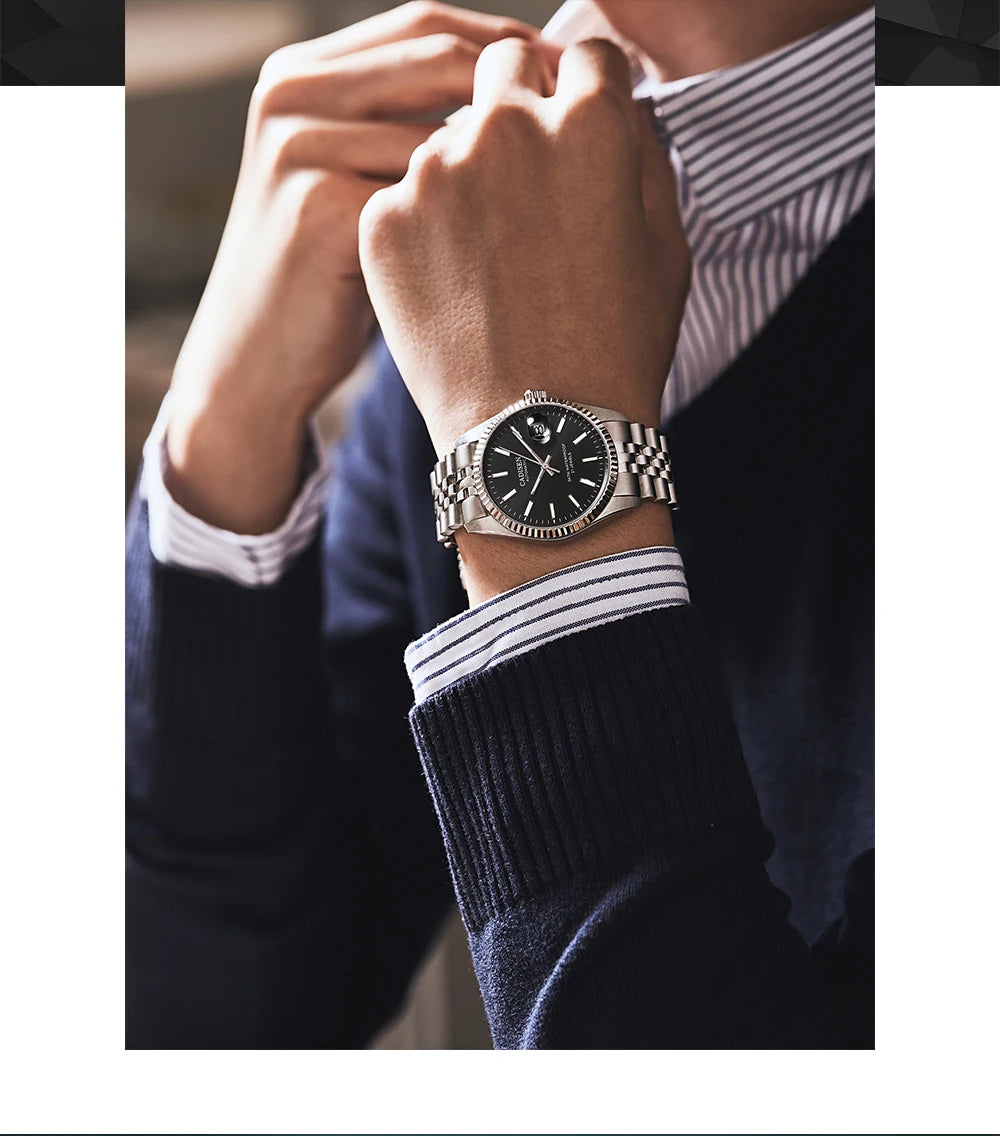 CADISEN Men Mechanical Watch Top Brand Luxury Automatic Watch Business Stainless Steel Waterproof Watch Men Relogio Masculino
