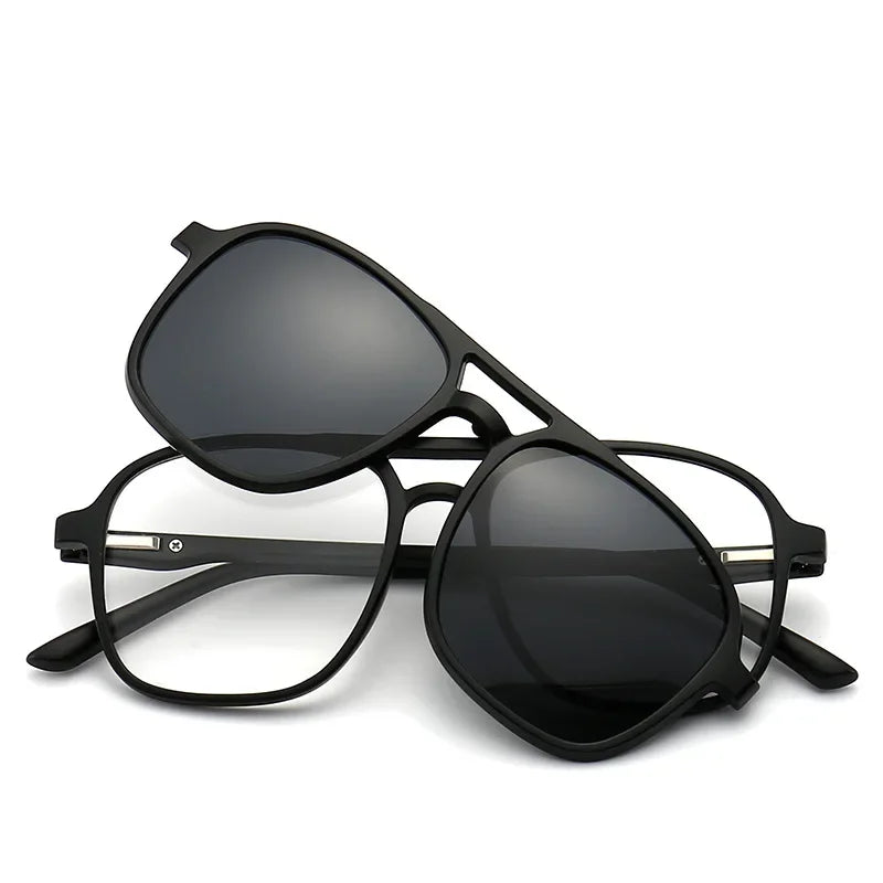 2026 Mirror Magnetic Attraction Polarized Sunglasses 2 Iin 1 Clip Cycling Glasses Dazzling Men Double-Barreled Glasses Women