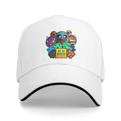 Geometry Game Dash Baseballkasket Casual Ublokeret Niveau Sandwich-hat til mænd og kvinder Åndbart hovedbeklædning til aktiviteter