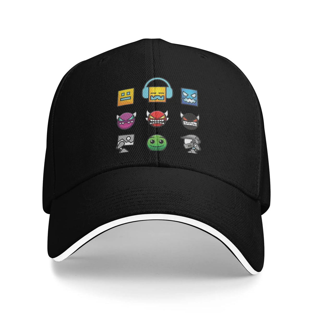 Geometry Game Dash Baseballkasket Casual Ublokeret Niveau Sandwich-hat til mænd og kvinder Åndbart hovedbeklædning til aktiviteter