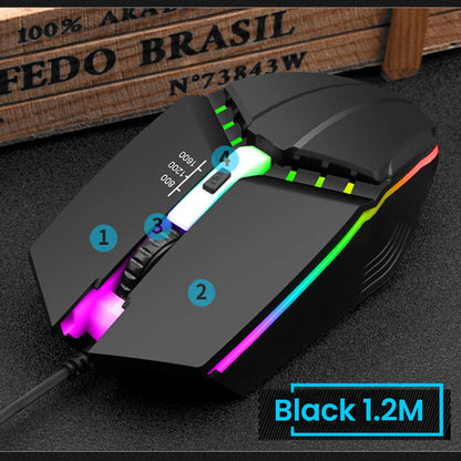 Ενσύρματο RGB Gaming Ποντίκι USB με Οπίσθιο Φωτισμό, Αθόρυβη Λειτουργία, LED Φωτισμό, 1600DPI, για Desktop PC, Notebook, Υπολογιστή, Σπίτι και Γραφείο