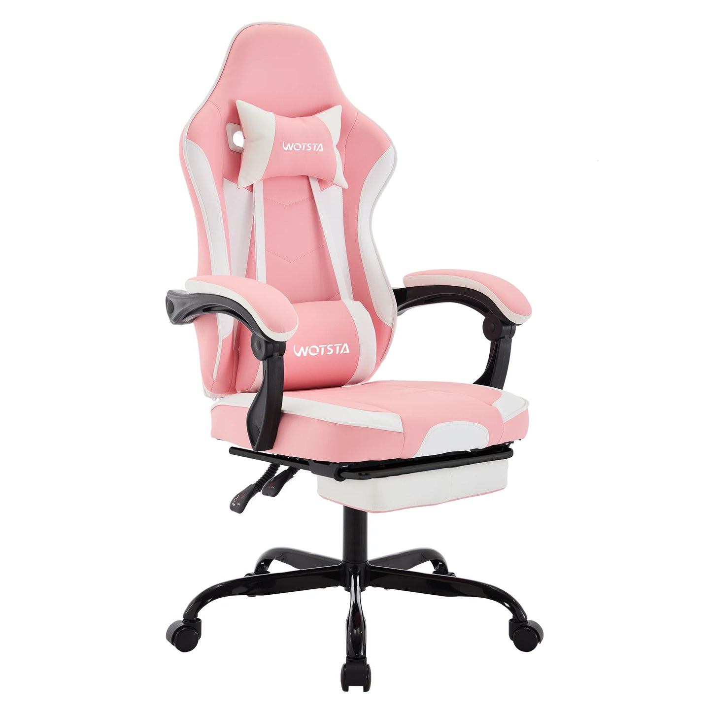 Sedia da gaming WOTSTA con poggiapiedi, sedia gamer ergonomica con cuscino lombare e poggiatesta, sedia per computer regolabile in altezza