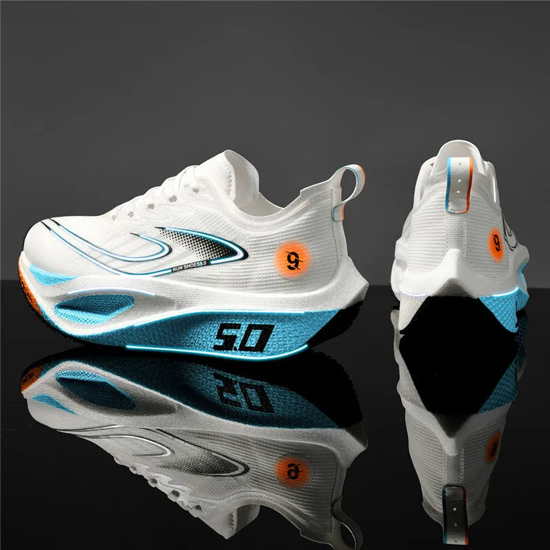 FourSeasons Ανδρικά Αθλητικά Sneakers CarbonPlate για Τρέξιμο, Αναπνεύσιμα Παπούτσια Μαραθωνίου για Αγώνες, Άνετα Παπούτσια Στίβου, Προπόνησης και Περπατήματος