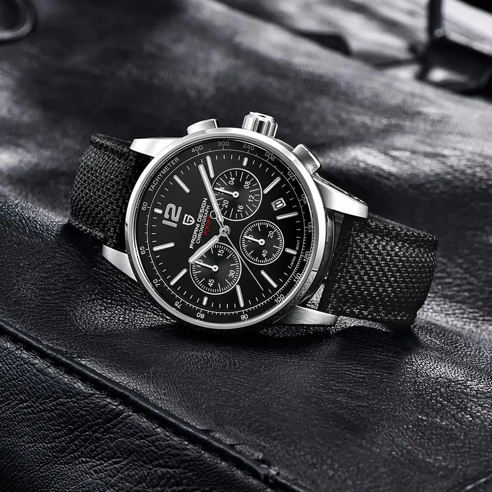 Pagani Design For Mens Watch Chronograph Japan Vk63 Sport Quartz Wristwatch Sapphire Date 100m Waterproof Reloj Hombr Masculino