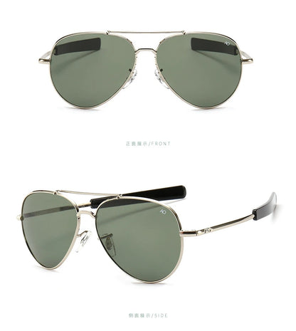 AO Aviation Men's Retro Sunglasses Fashion Pilot American Optical Sun Glasses for Women Unisex Metal UV400 SunShades  Gafas AO57