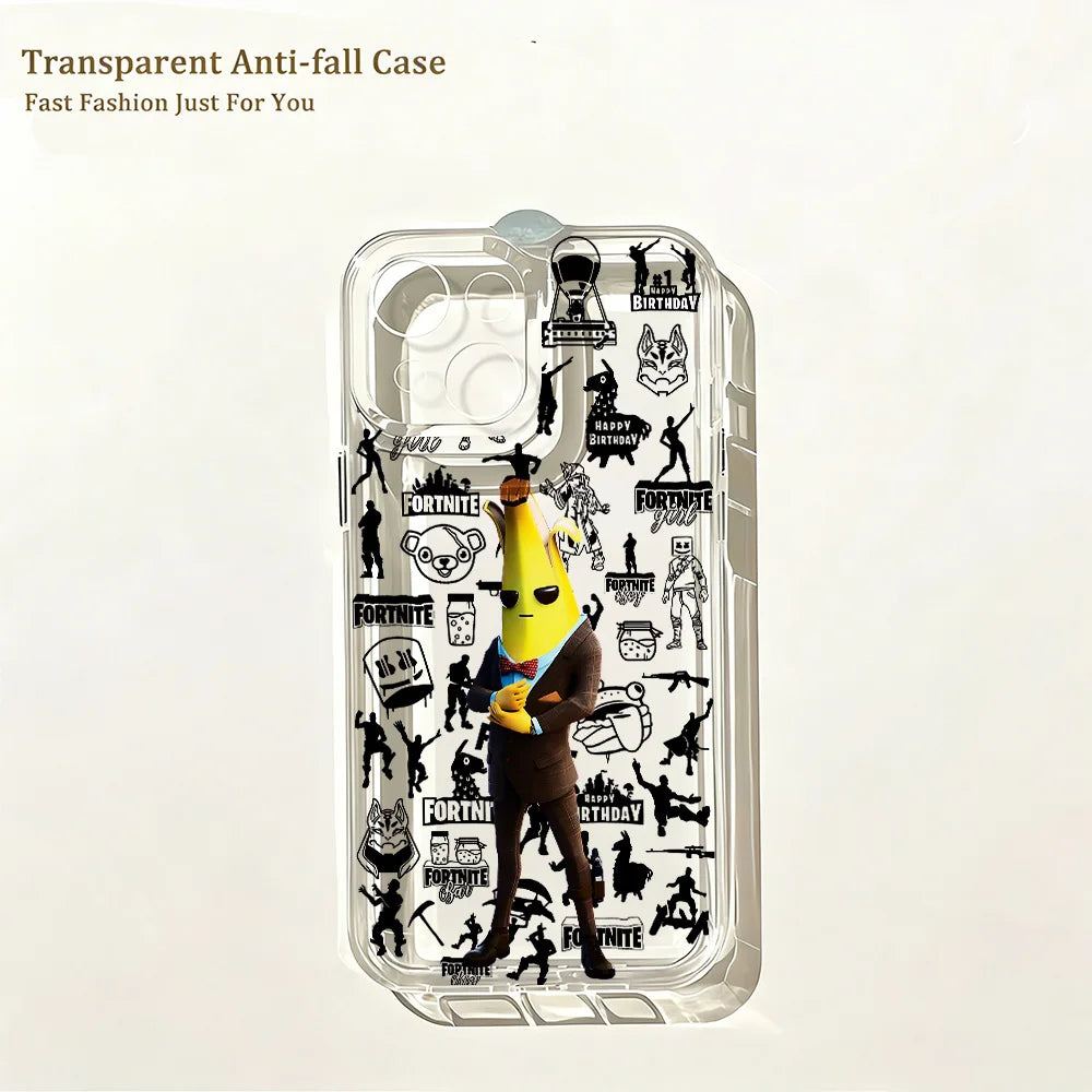Hot Game F-Fortnites Phone Case for IPhone 17e 17 16 16e 15 14 13 12 11 Mini Pro Max X XR XSMax 7 8 Air Plus Clear Back Cover
