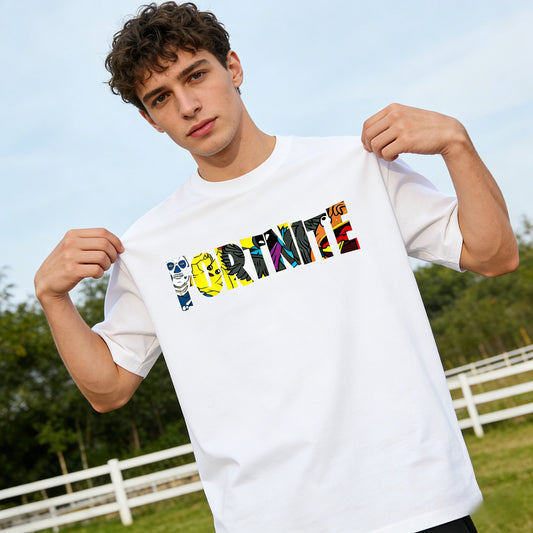 New Summer Arrival: Fortnite Pure Cotton Crew-Neck T-Shirt — Unisex Style, Perfect for Casual Wear and Vacations