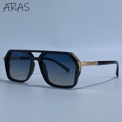 Vintage Steampunk Polarized Sunglasses Women Double Bridge Black 2026 Luxury Designer Driving Shades For Lady Fashion Eyewear