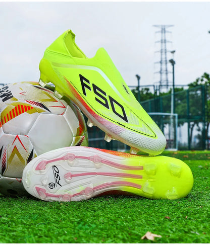 Nouvelles Chaussures de Football pour Hommes, Baskets de Futsal d'Extérieur, Crampons Antidérapants de Haute Qualité pour Match sur Gazon, Chaussures de Foot Montantes Légères, Meilleures Ventes