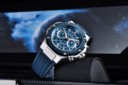 Quartzhorloges voor heren van PAGANI DESIGN – Luxe sportchronograaf, waterdicht, voorzien van lichtgevende wijzers en een saffierglas met antireflectiecoating